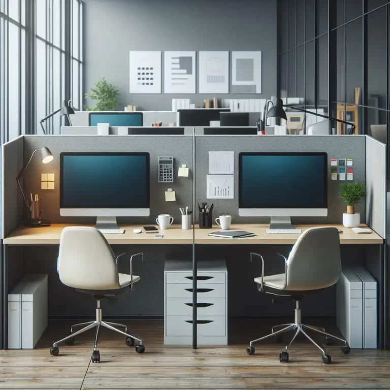 Organized office desk after professional cleaning service